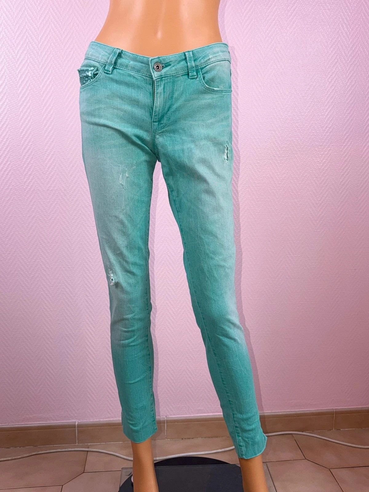 Jeans vrouw guess groen maat 38 – photo 2